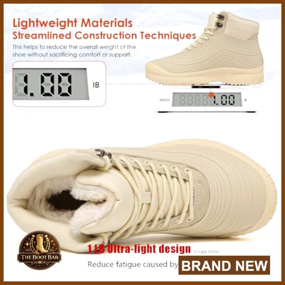 Insulated Waterproof Snow Boots with Faux Fur Lining, Non-Slip Lightweight - Picture 6 of 7